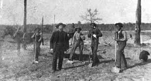 Phosphate mine workers in Polk County, Florida, early 1900s — Black laborers who built the Bone Valley mining industry