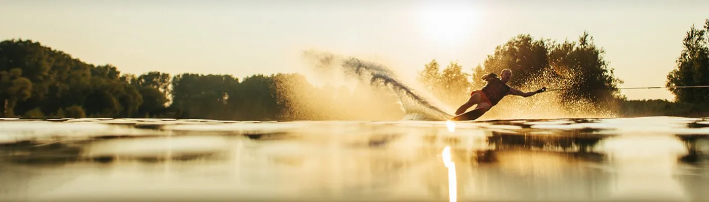 Water-skiing at sunset on Winter Haven's Chain of Lakes