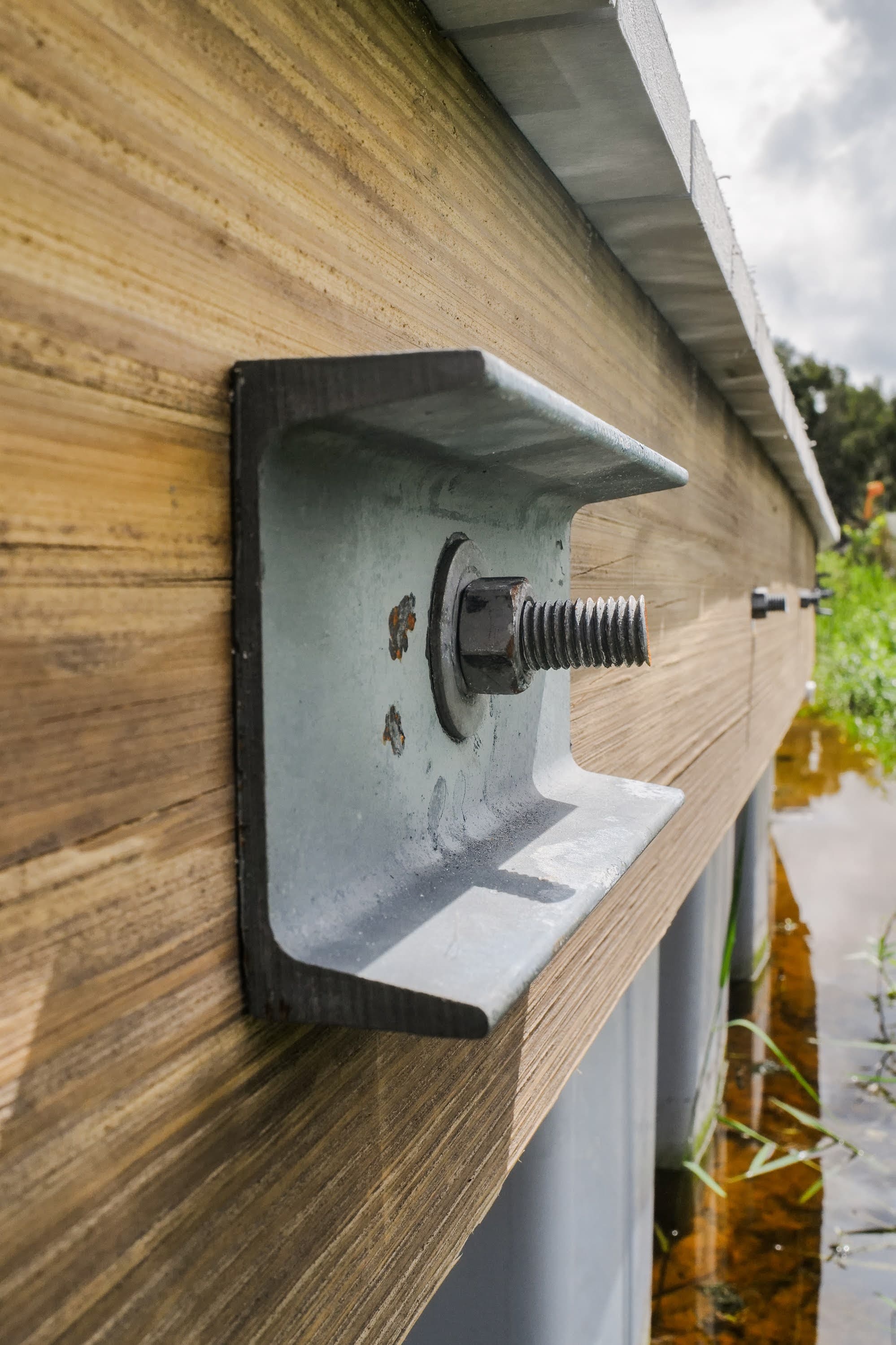 Seawall Timber Facing Hardware Detail — Florida