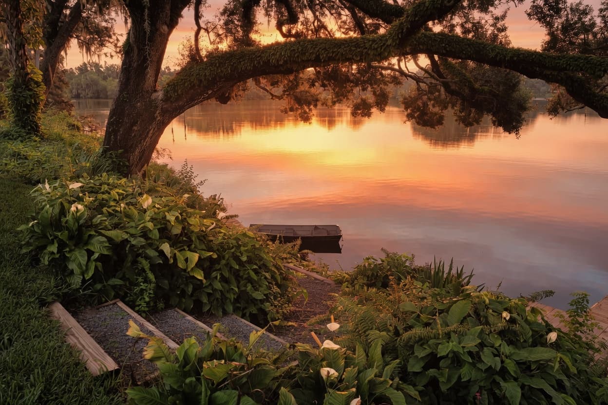 Lakeside Shoreline at Sunset — South Lakeland